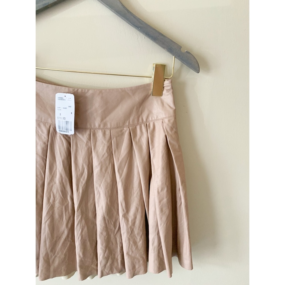 Faux Leather Pleated Skirt
